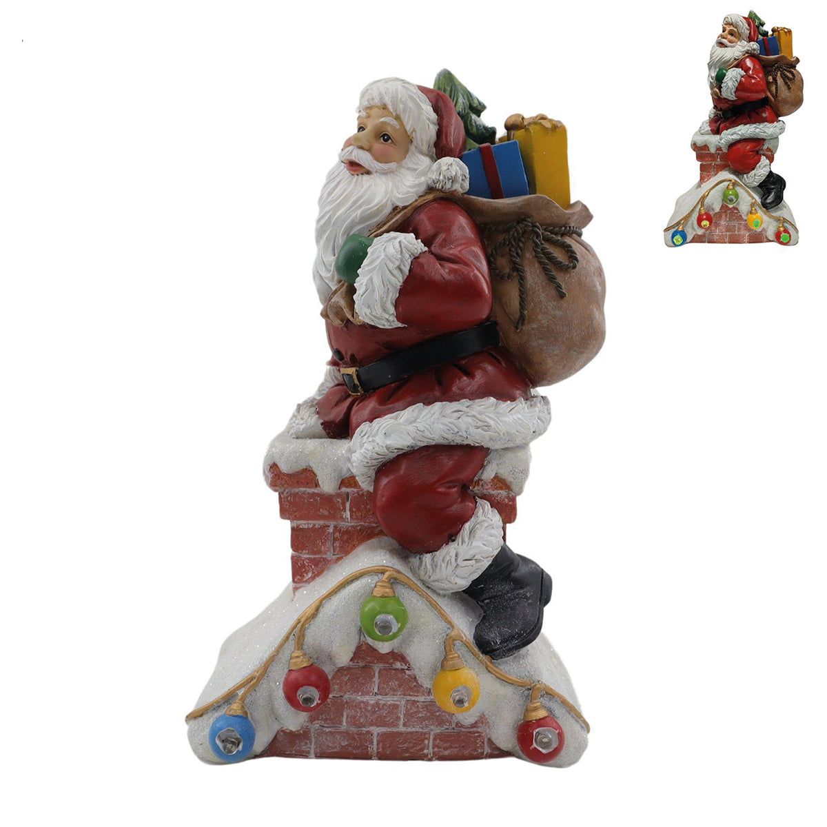 LED Santa On Chimney 12x26cm 33084 Straits Home & Gift Mulligans of Ballaghaderreen