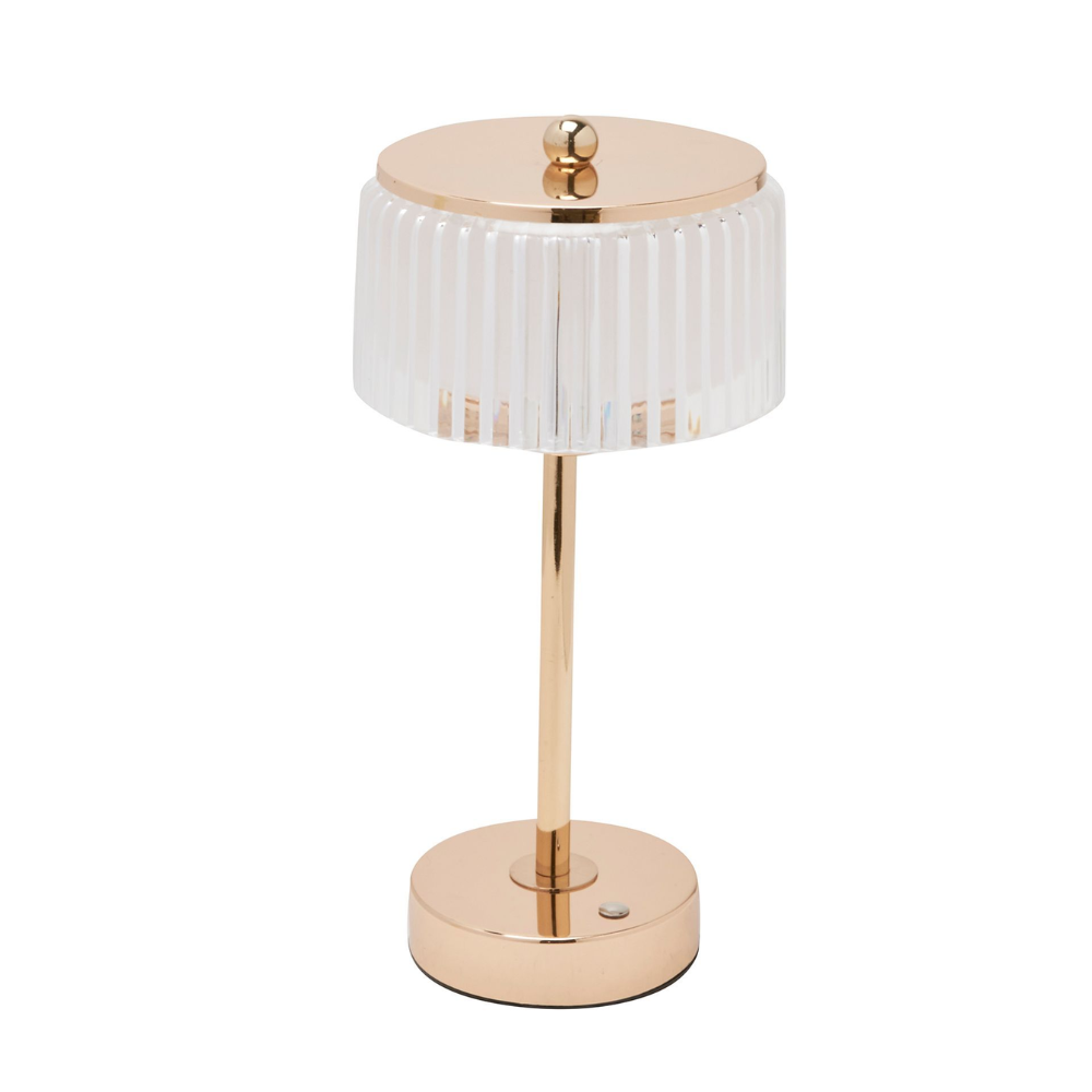 Hestia Crystal USB LED Touch Table Lamp with Gold Base & Trim- Mulligans of Ballaghaderreen