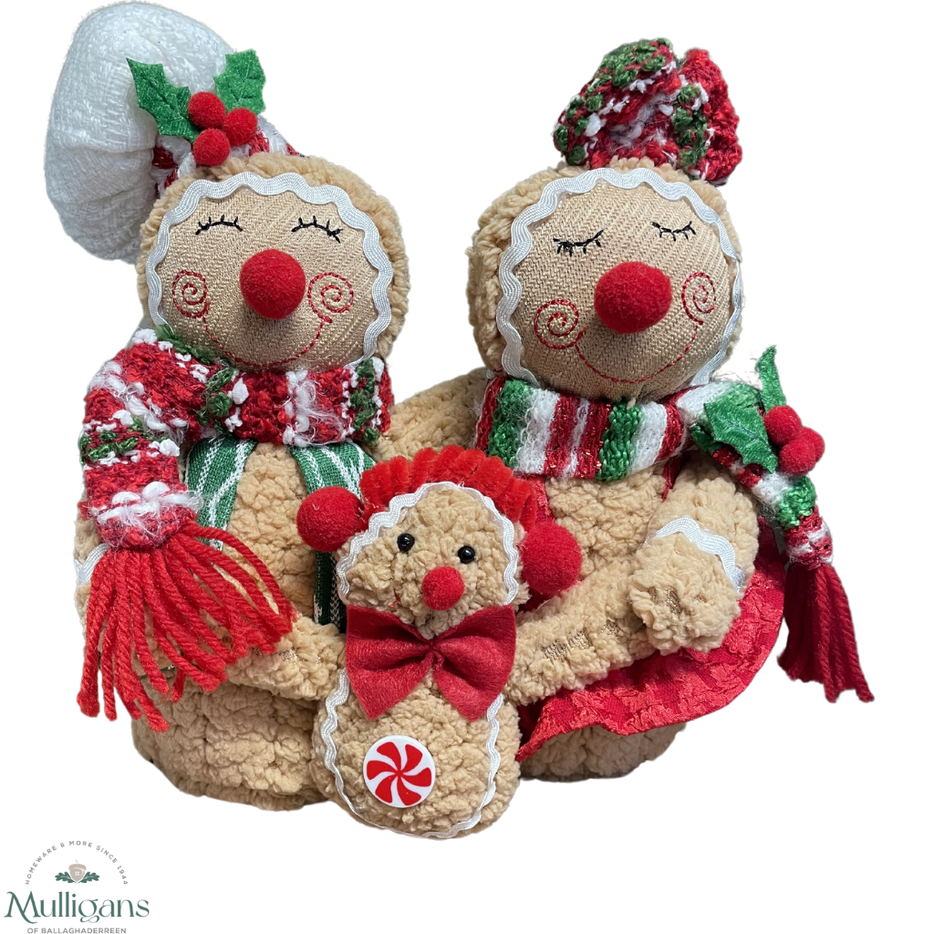 Gingerbread Plush Christmas Family Decoration - 4XS0265 Mulligans of Ballaghaderreen