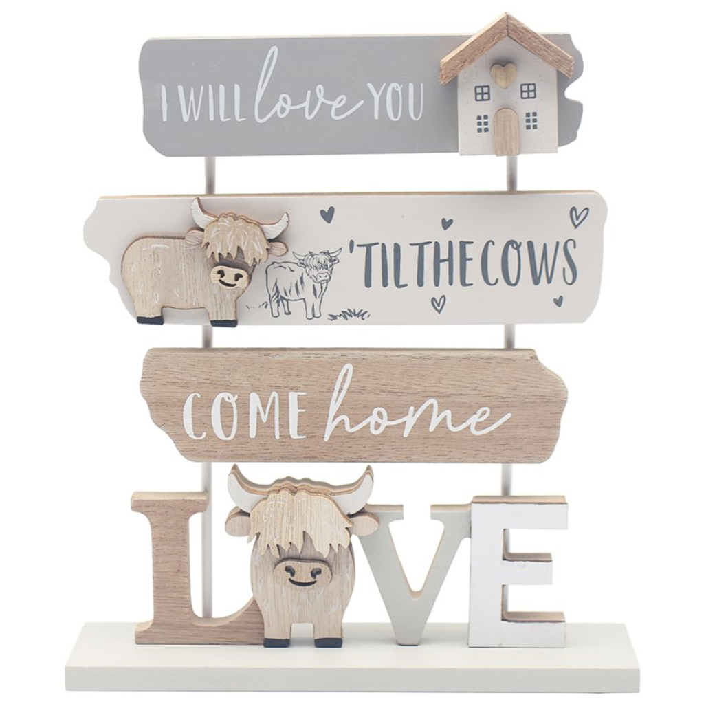 Highland Cow Love and Affection Plaque LP74951 Lesser and Pavey Mulligans of Ballaghaderreen