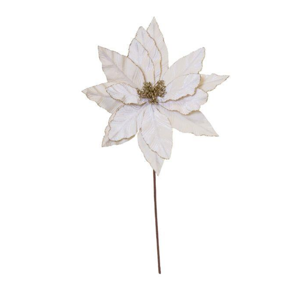 Ivory Poinsettia Stem 45cm Y53.C44804 Harold Elmes Mulligans of Ballaghaderreen
