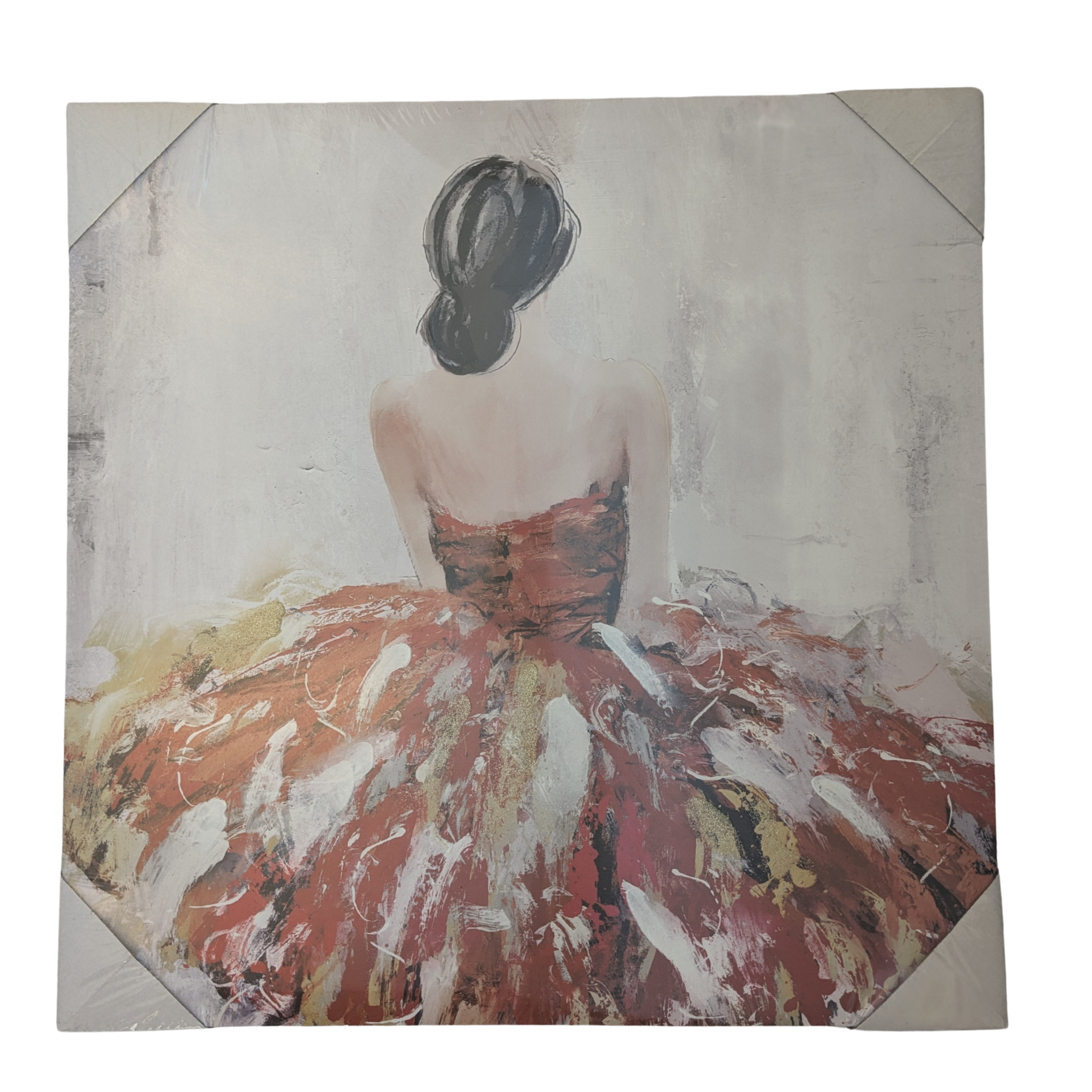 Lady in Dress Sitting Canvas Painting ZH5 Kirkwood Mulligans of Ballaghaderreen