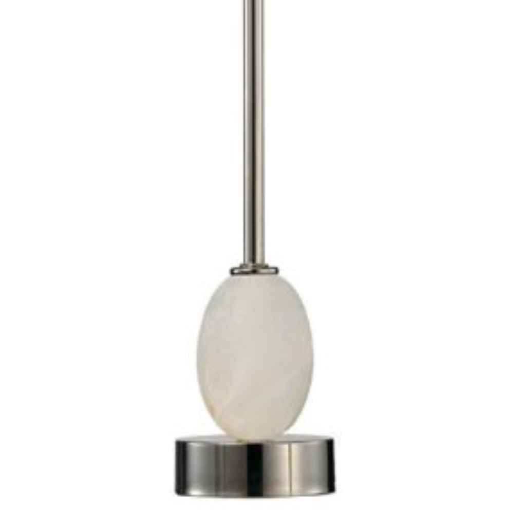 Sleek Polished Nickel & Alabaster Table Lamp - Mulligans of Ballaghaderreen