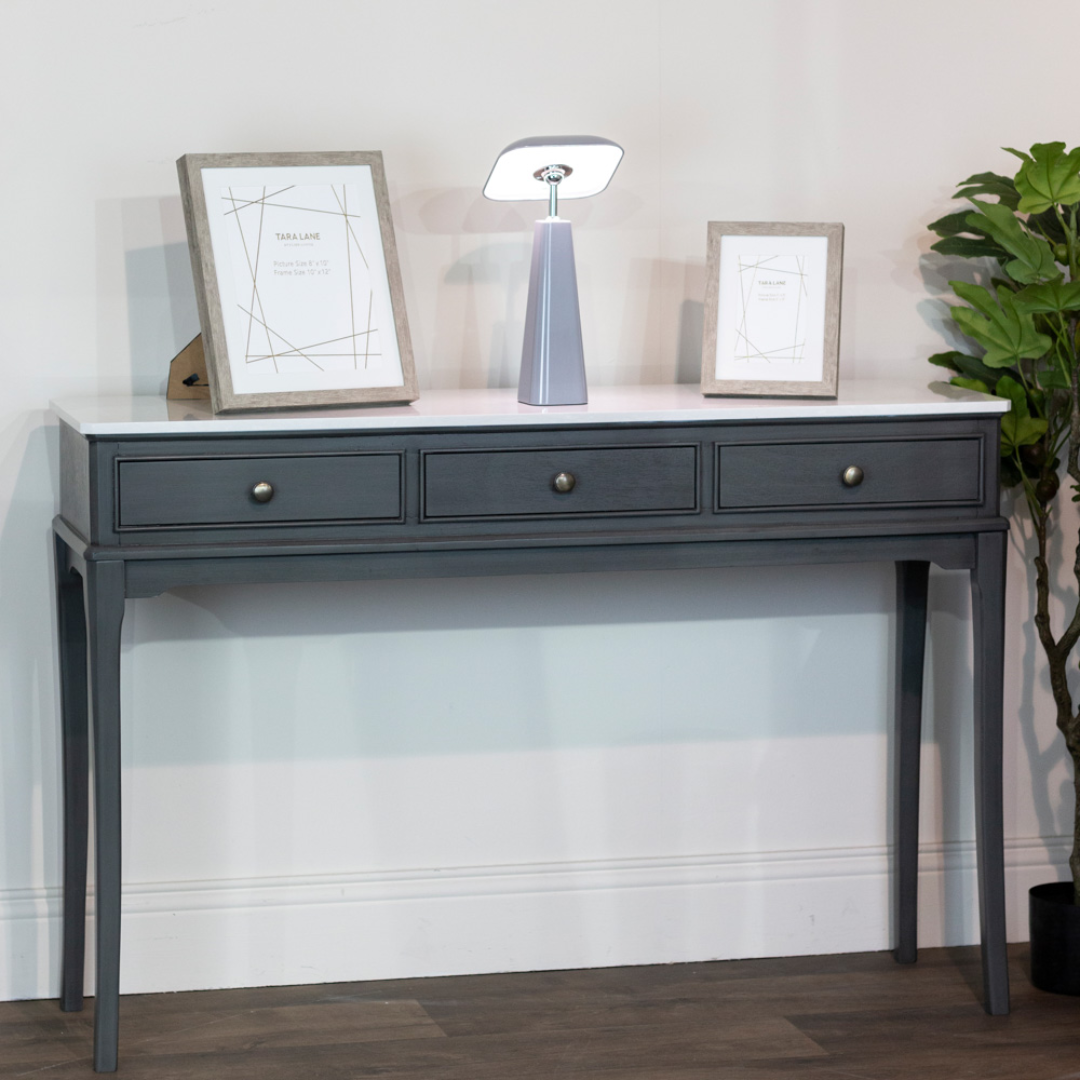 Monroe 3 Drawer Console with Marble Top - Russel- Mulligans of Ballaghaderreen