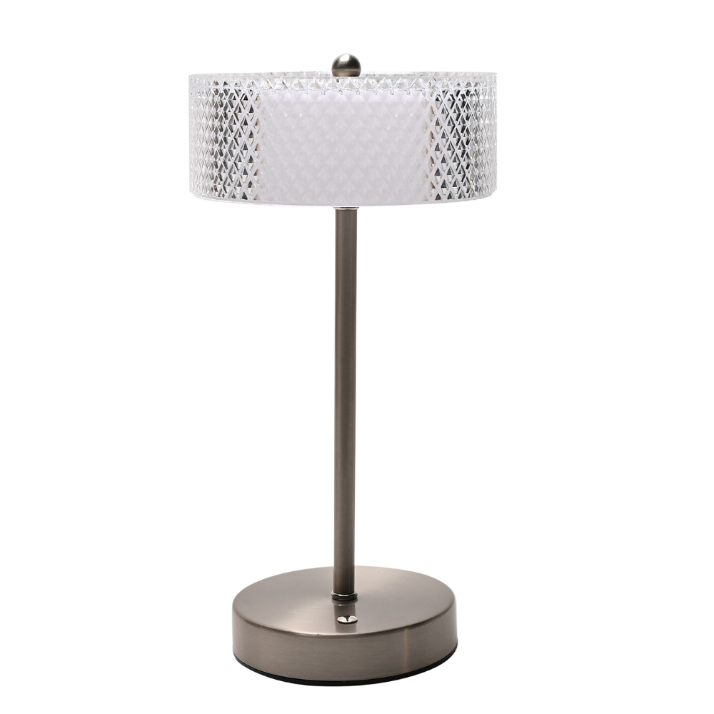 Hestia Nickel USB Touch Table Lamp with Crystal Effect Shade- Mulligans of Ballaghaderreen