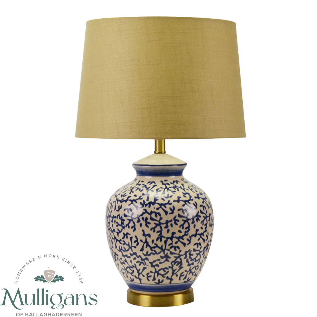 Luxury Blue Ceramic Table Lamp- Mulligans of Ballaghaderreen