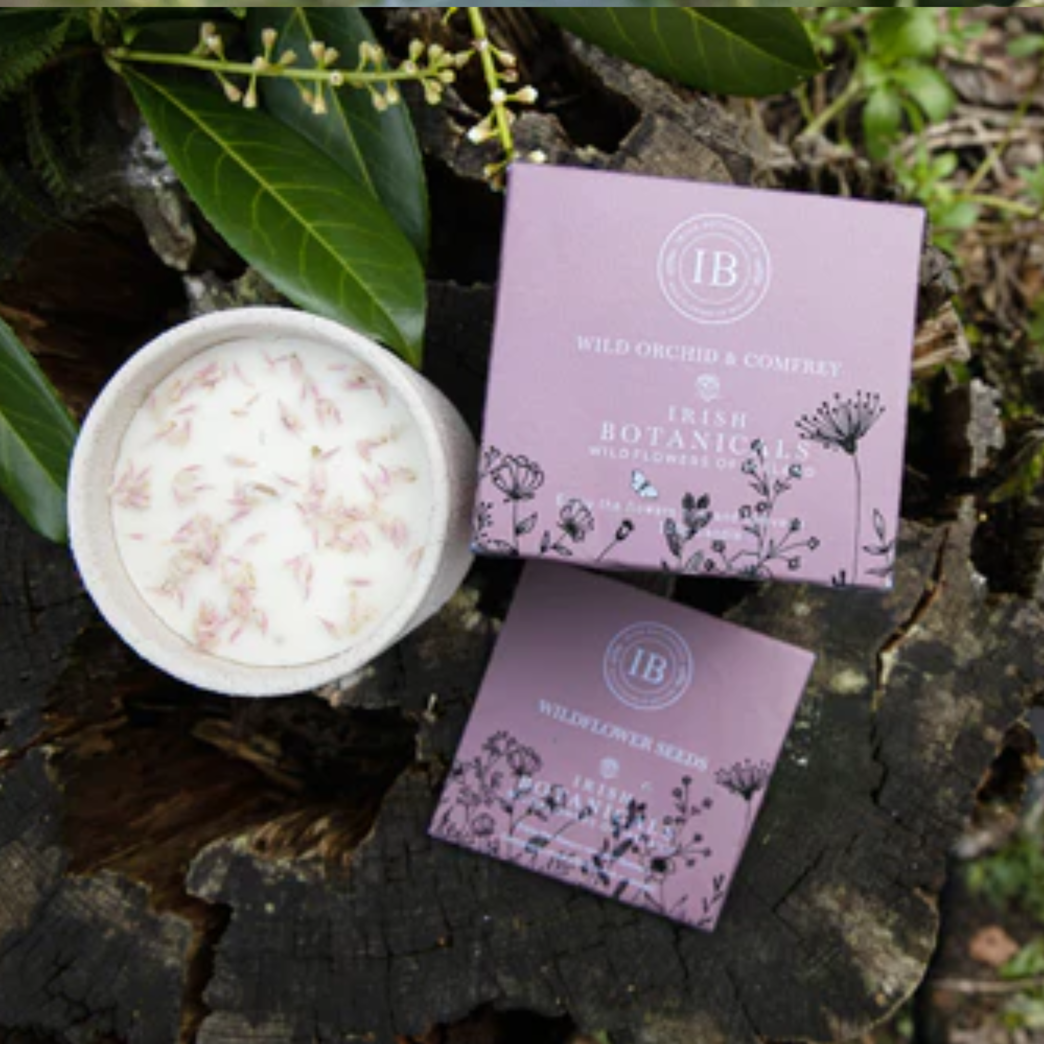 Scented Candle - Irish Botanicals - wild orchid and comfrey candle  -  Mulligans of Ballaghaderreen