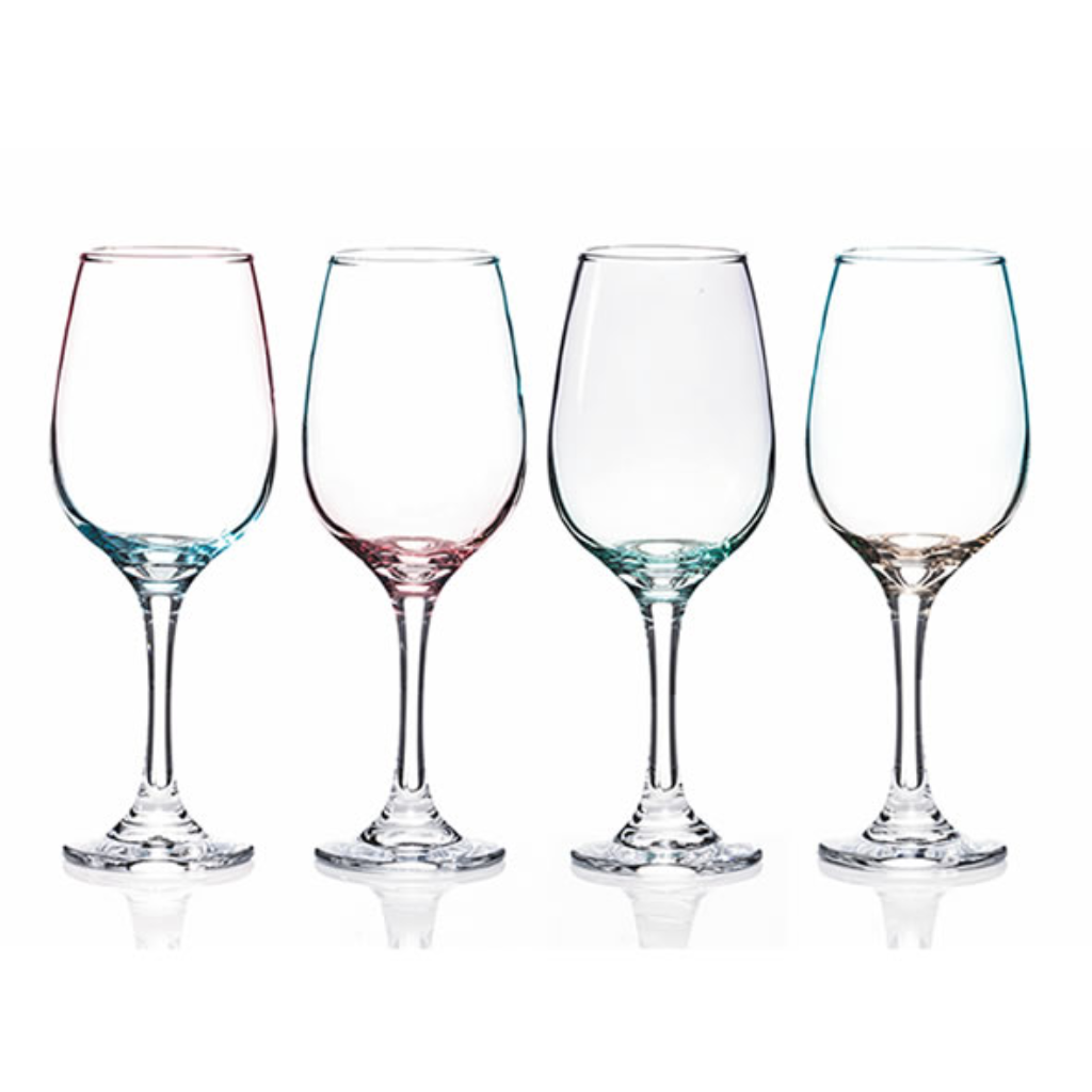 Set of 4 Lustre Green & Pink Wine Glasses 1710050 Newgrange Living Mulligans of Ballaghaderreen