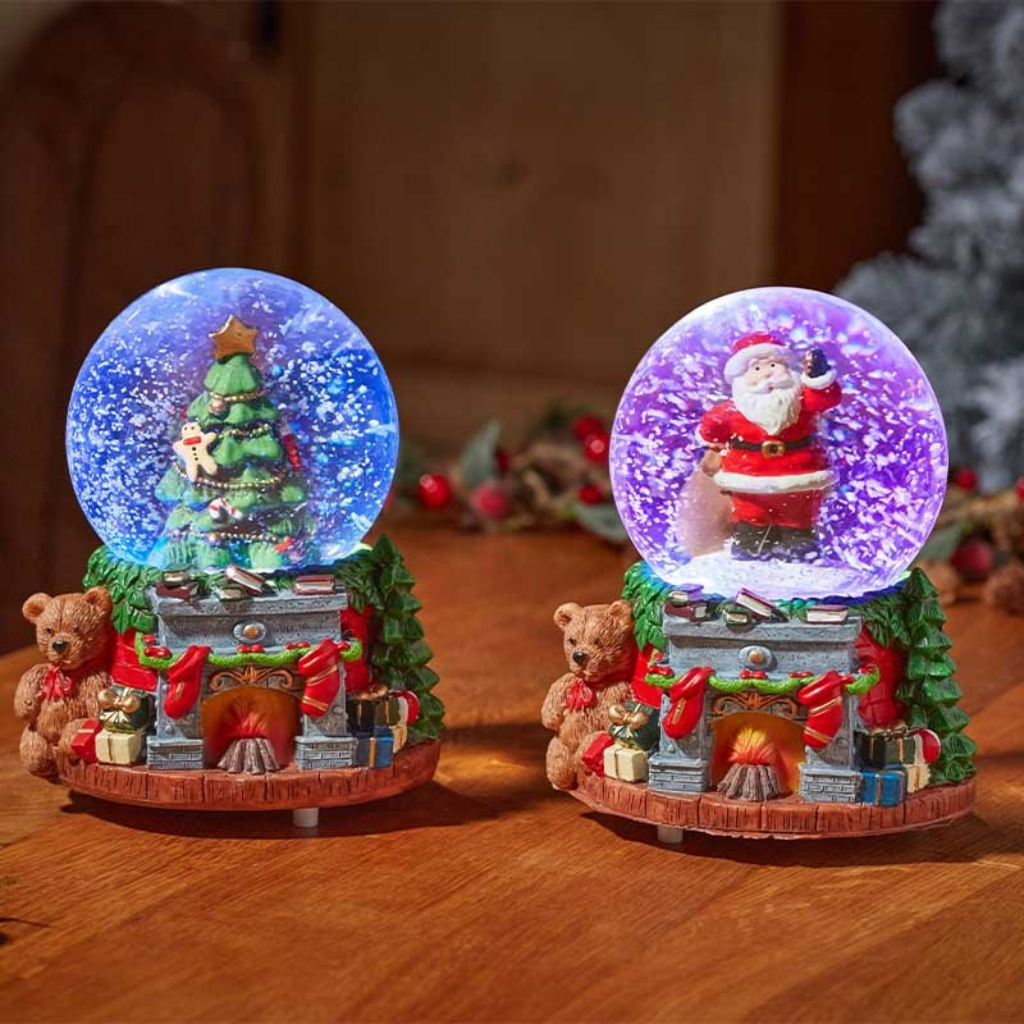 10cm Musical Festive Fireplace SnowSpheres, Mixed Case 2537043 Smart Garden Mulligans of Ballaghaderreen