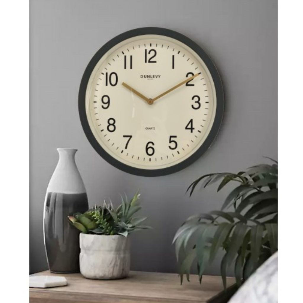 12In Grey Simp Wall Clock Dunlevy CL2004G Dunlevy Mulligans of Ballaghaderreen