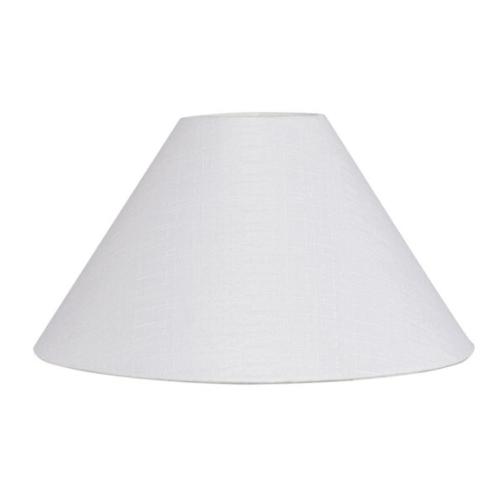 14" White Plain Linen Coolie Shade COLPCL14/WH Cork Lighting Mulligans of Ballaghaderreen