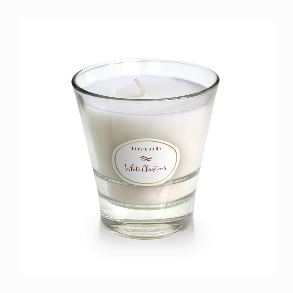 Poinsettia Tumbler Candle - White Christmas 155787 Tipperary Crystal Mulligans of Ballaghaderreen