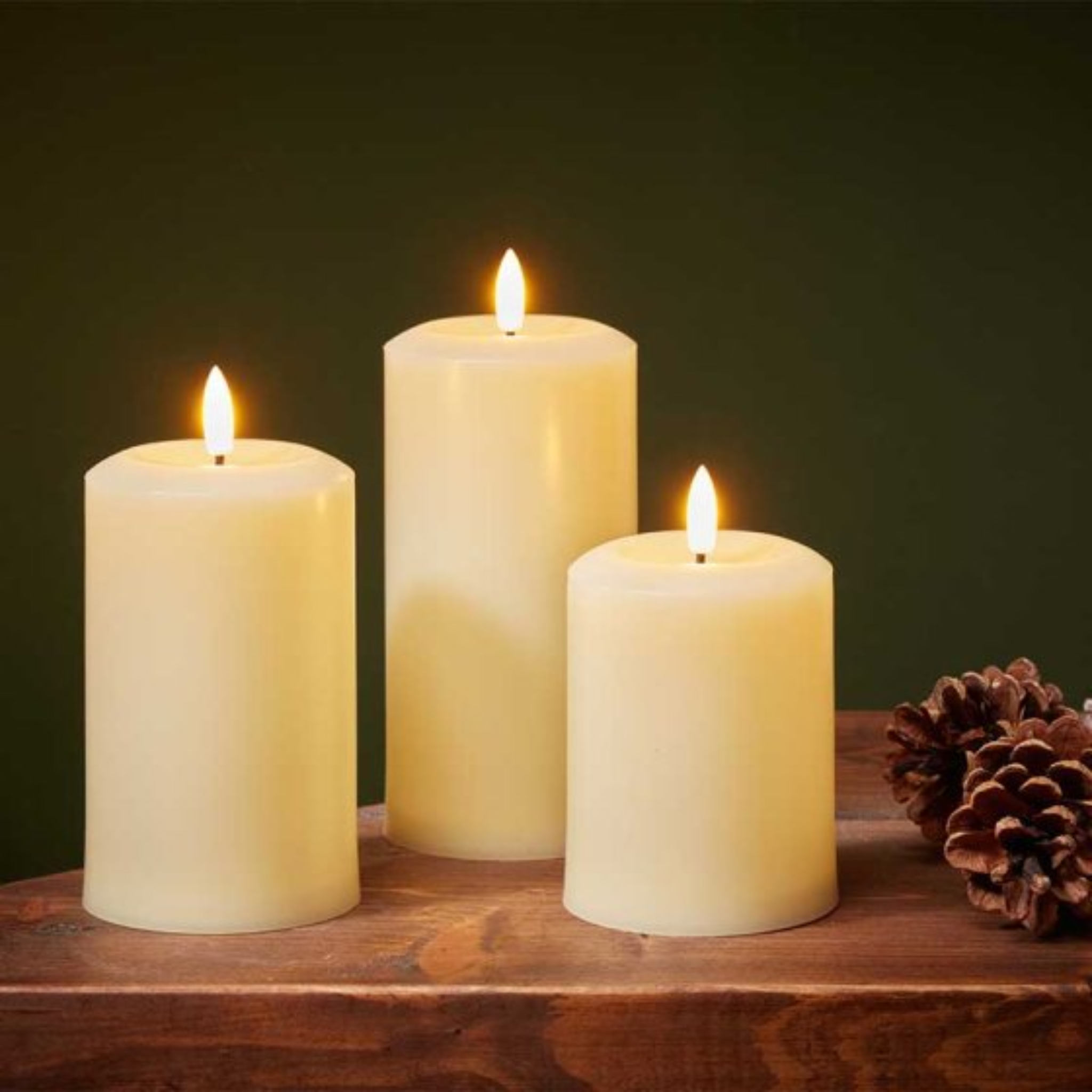 15cm Faux Flame Pillar Candle - Cream 5322009 Smart Garden Christmas Mulligans of Ballaghaderreen