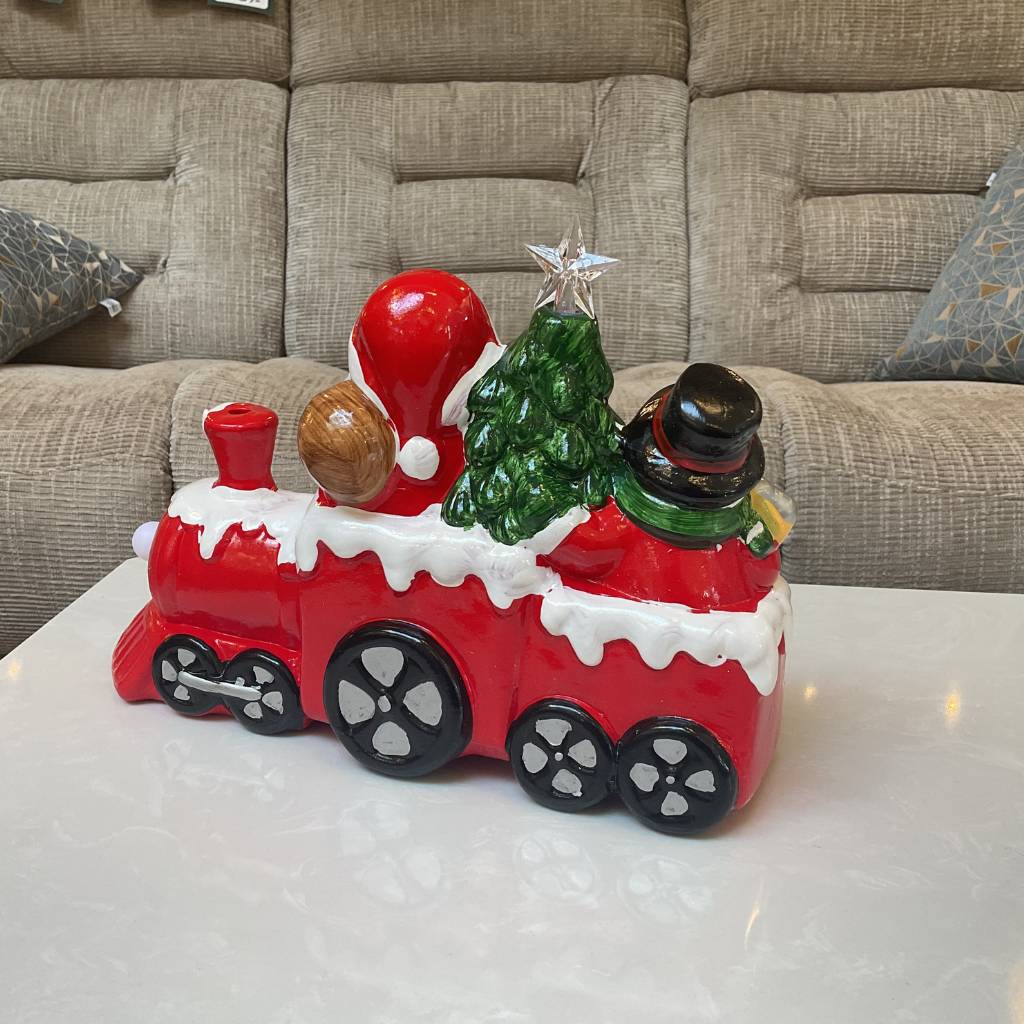 20cm LED Ceramic Santa and Snowman Train Shatchi 230277 Mulligans of Ballaghaderreen