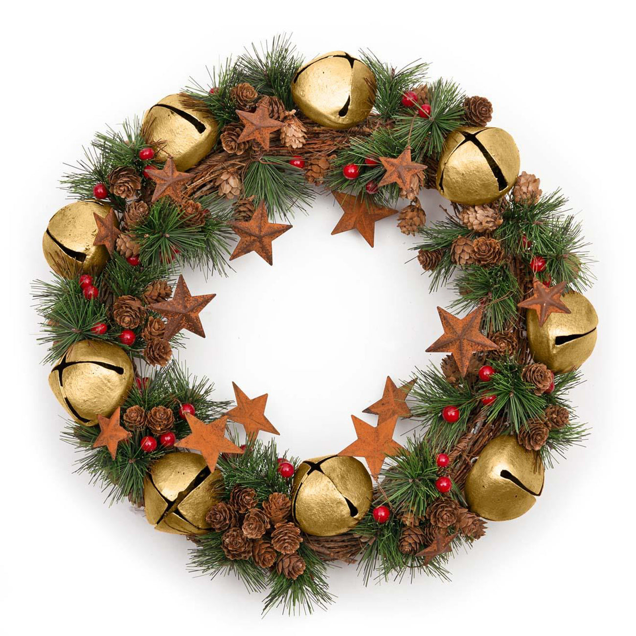 Jingle Bell Wreath with Gold Bells - 40cm 231438 Shatchi Mulligans of Ballaghaderreen