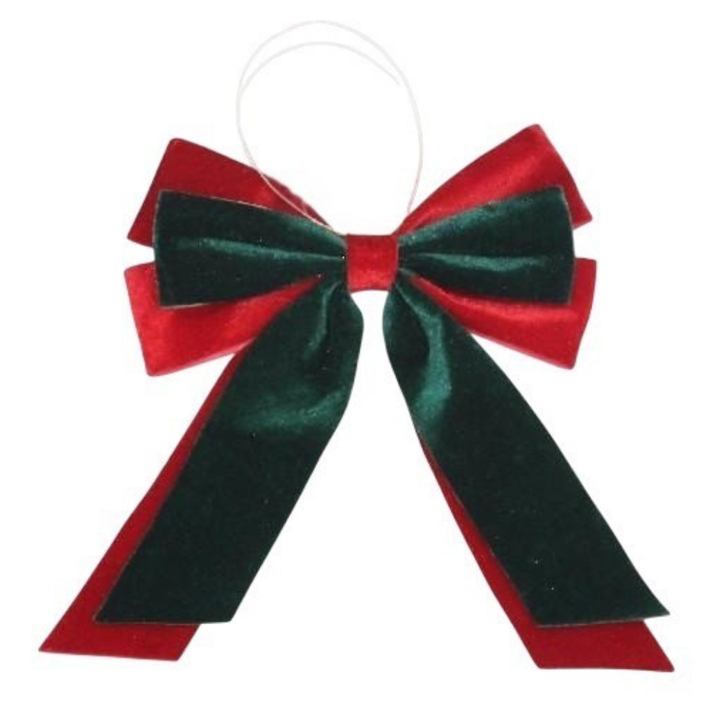 25cm Red and Green Velvet Bow 235756 Shatchi Mulligans of Ballaghaderreen