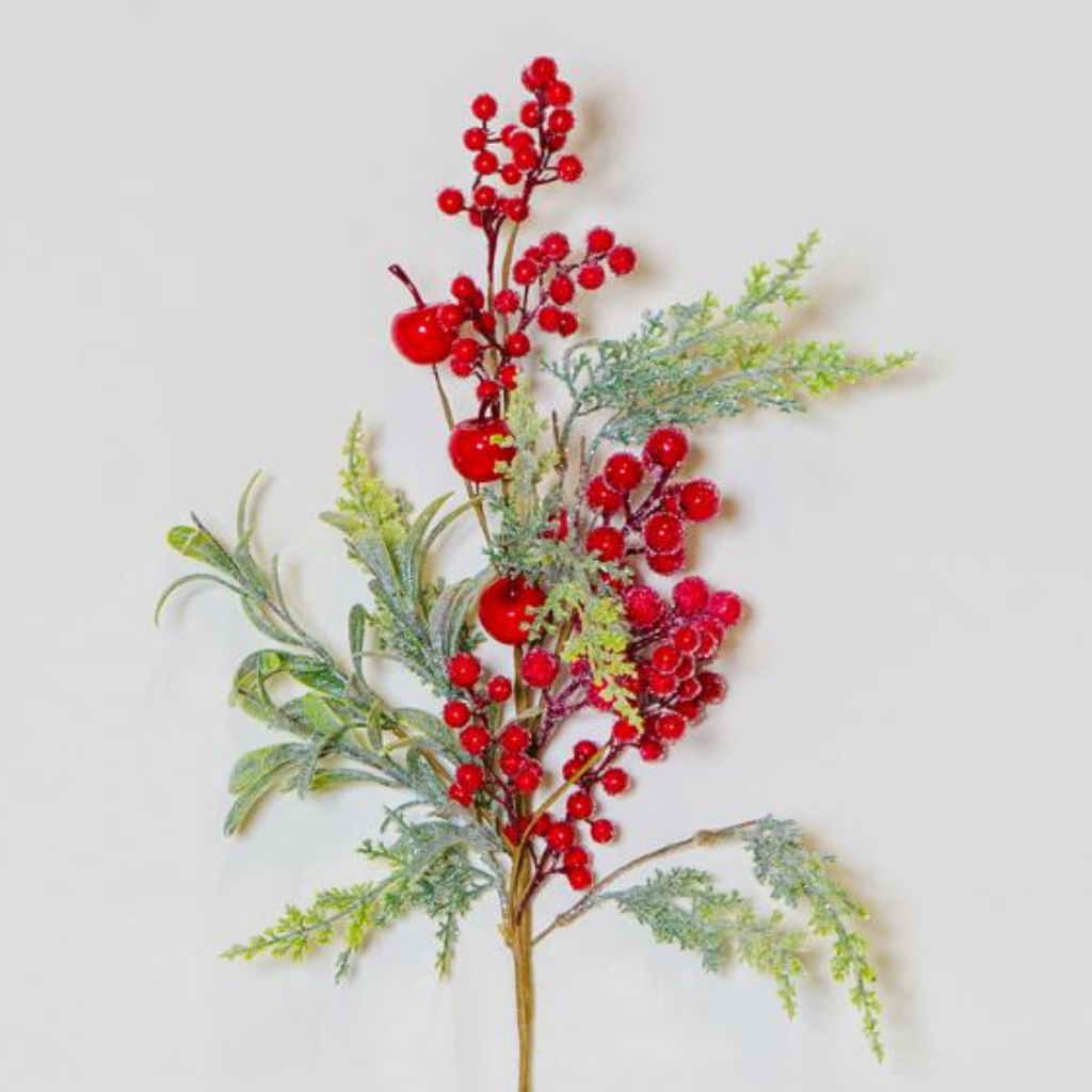 30" Frosted Pine and Red Berries Spray Y31.C2504 Elmes Mulligans of Ballaghaderreen