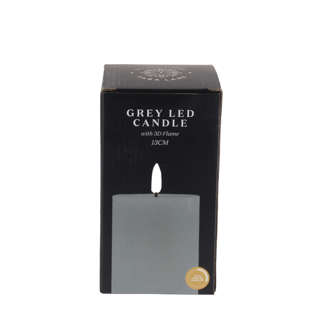 3d flame led candle w/6hr timer grey 13cm TL5619 Mulligans Of Ballaghaderreen