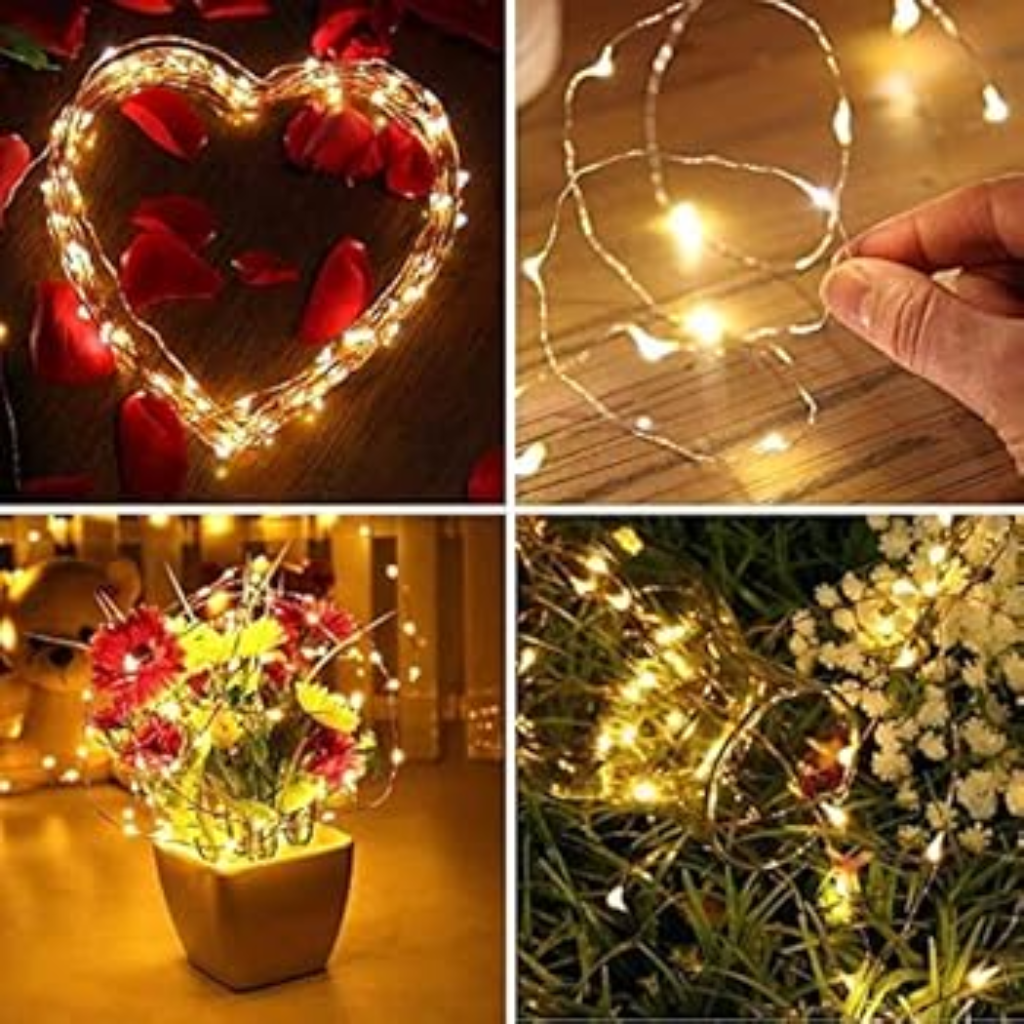 4m Copper Wire Gold LED String Lights Shatchi 200386 Mulligans of Ballaghaderreen