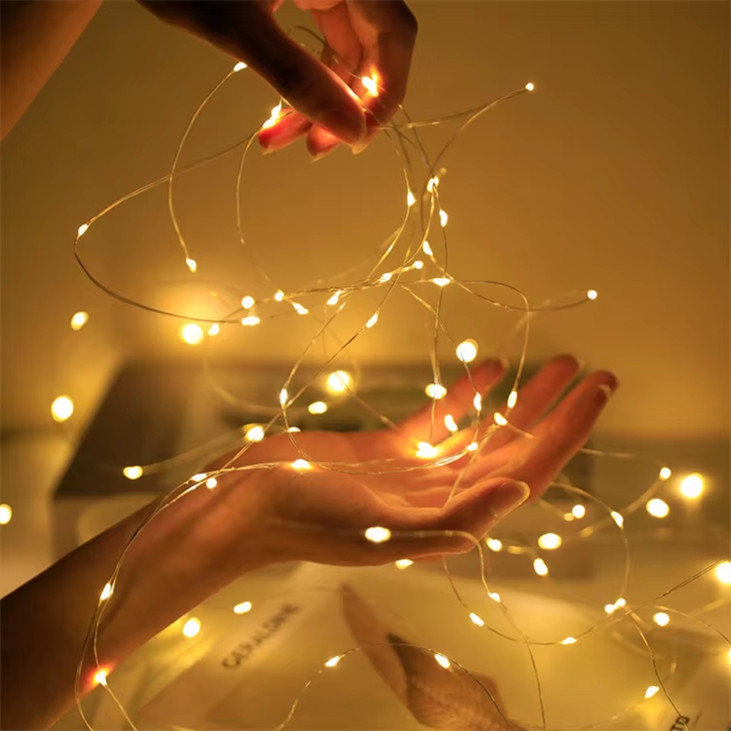 4m Copper Wire Gold LED String Lights Shatchi 200386 Mulligans of Ballaghaderreen