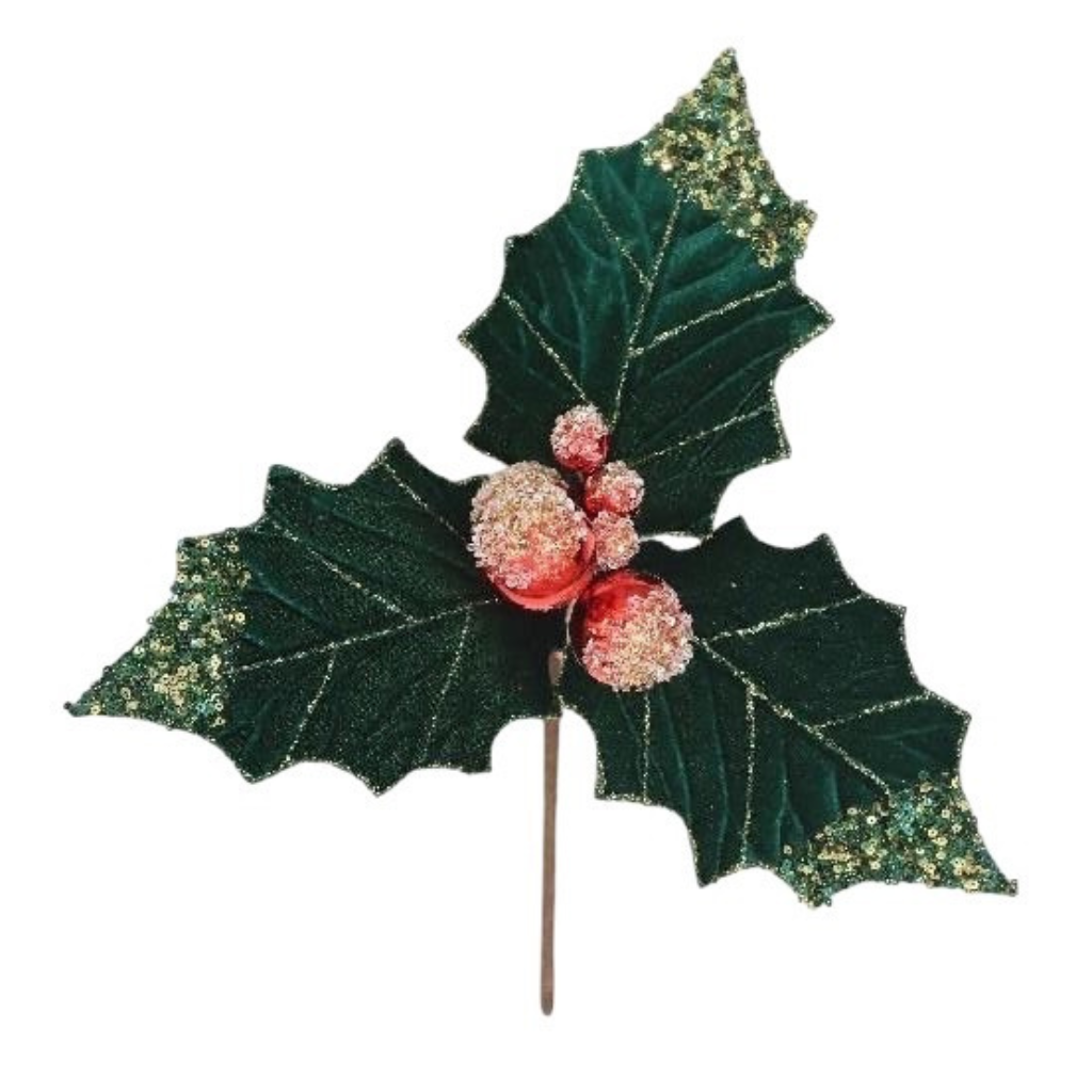 50cm Holly Berry Pick - Green 235752 Shatchi Mulligans of Ballaghaderreen