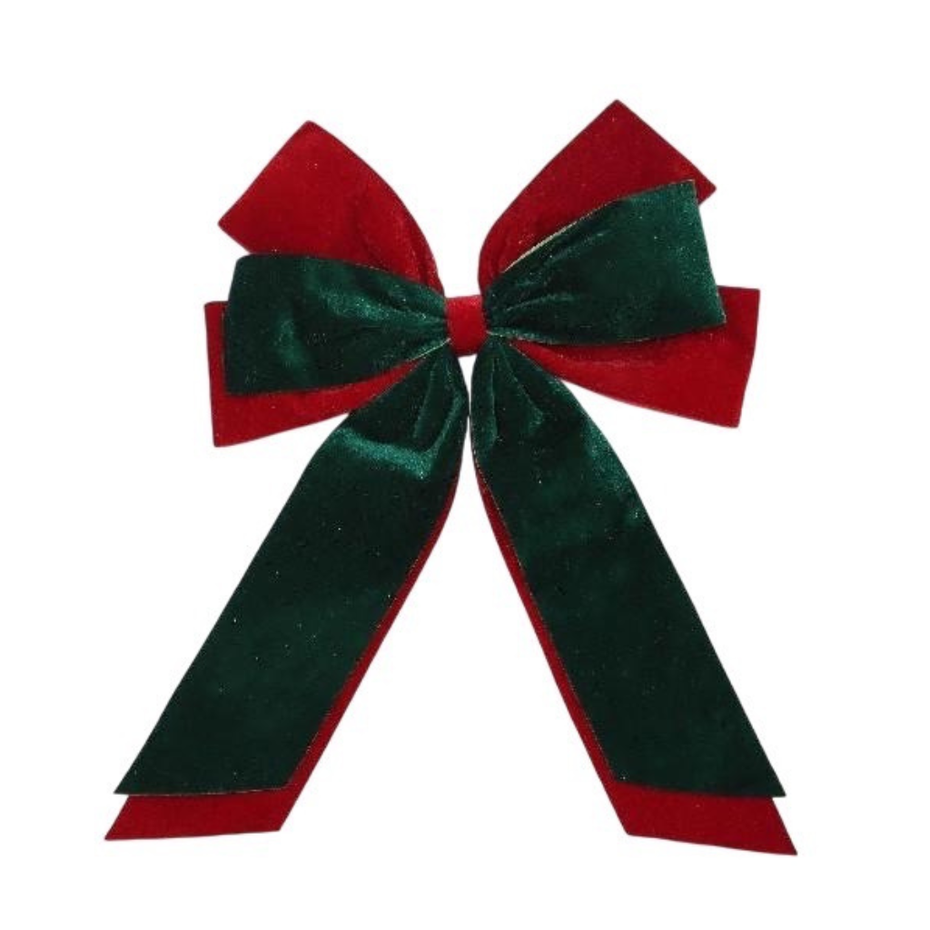 51cm Red and Green Velvet Bow 235759 Shatchi Mulligans of Ballaghaderreen