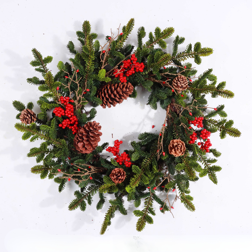 60cm Fir with Berries and Pinecones Wreath 235188 Shatchi Mulligans of Ballaghaderreen