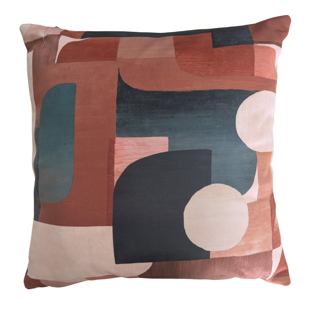 Abstract Copper Green Feather Scatter Cushion ACGFSC Milford Linen Mulligans of Ballaghaderreen