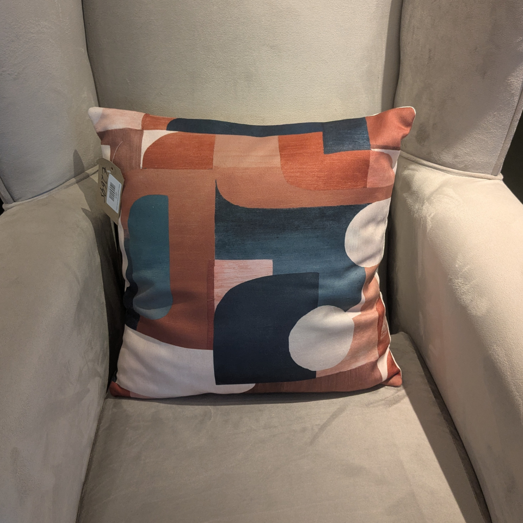 Abstract Copper Green Feather Scatter Cushion ACGFSC Milford Linen Mulligans of Ballaghaderreen