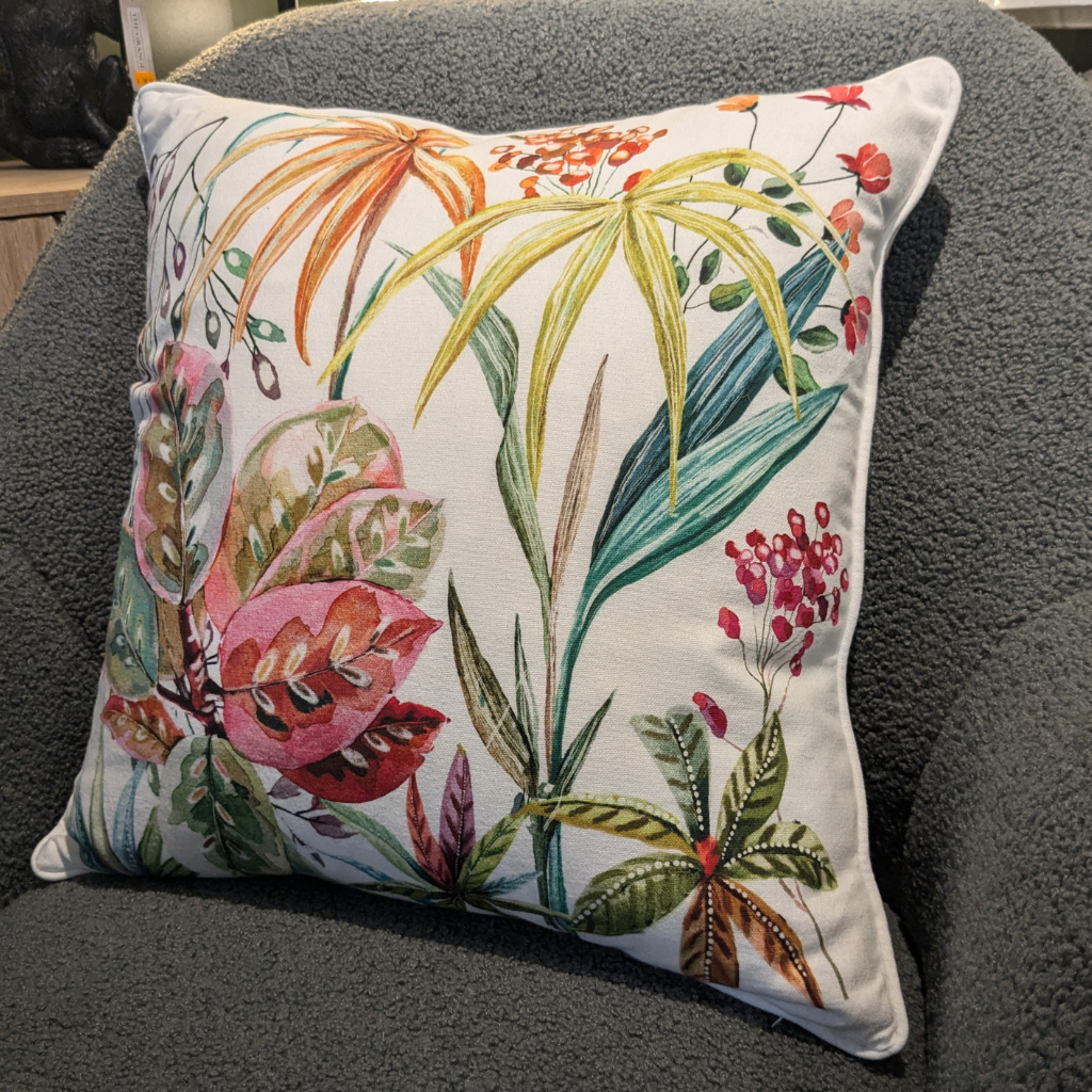 Abstract Floral Feather Filled Cushion AFFFC Mulligans of Ballaghaderreen