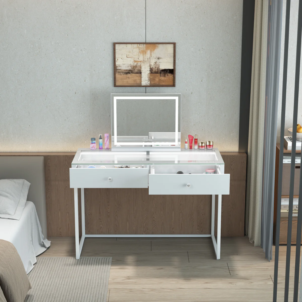 Alice Vanity Desk with 2 Storage Drawers VNT-Alice-01-WHT VANITII Mulligans of Ballaghaderreen 
