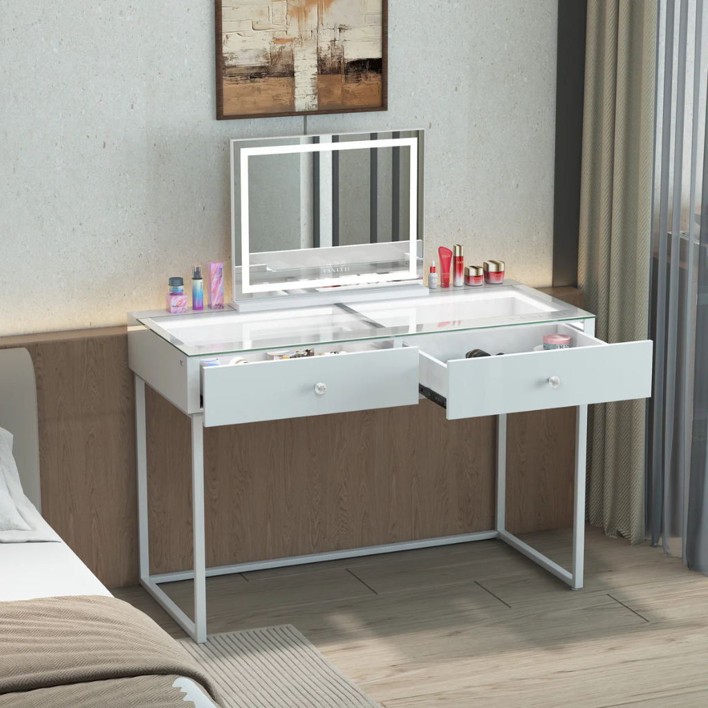 Alice Vanity Desk with 2 Storage Drawers VNT-Alice-01-WHT VANITII Mulligans of Ballaghaderreen 