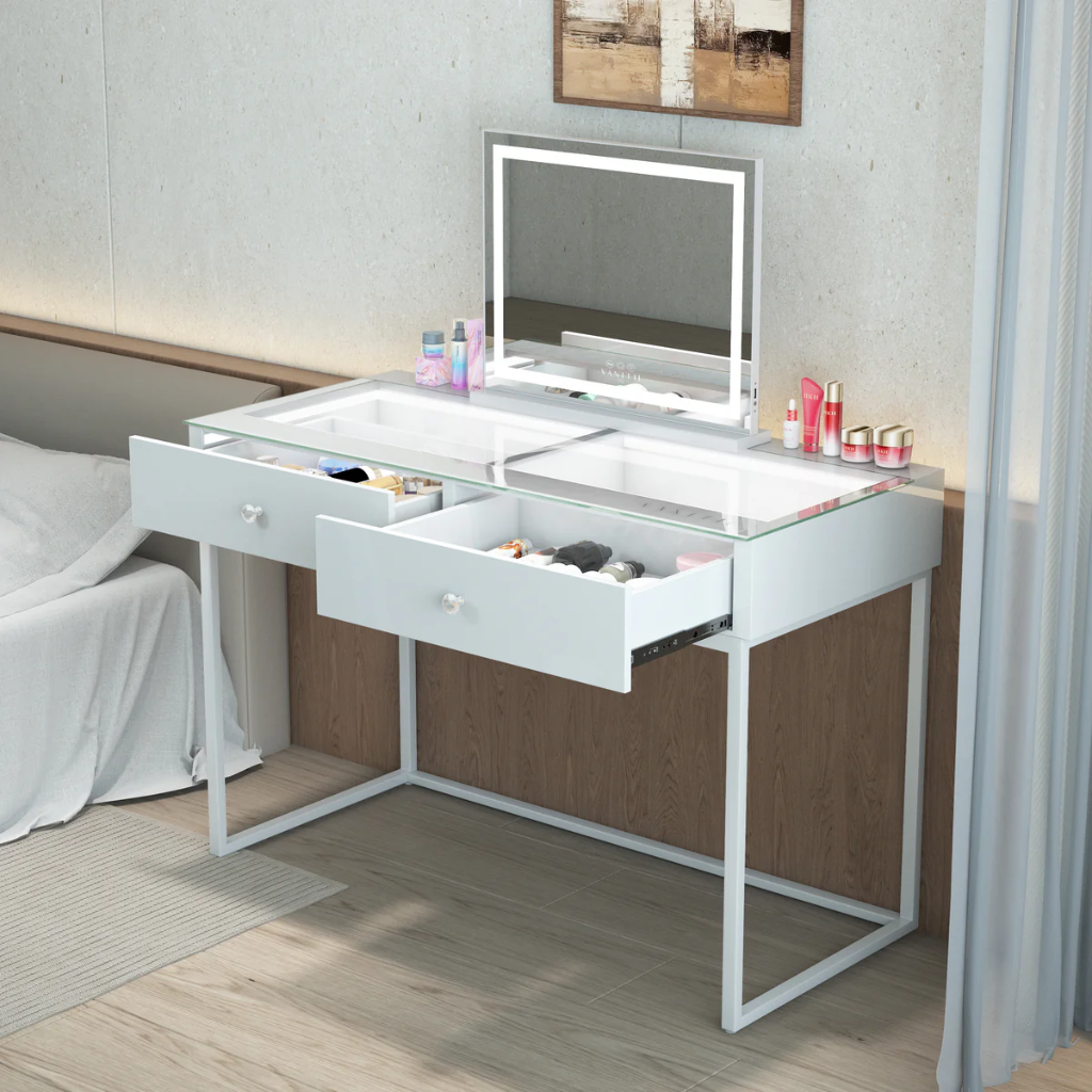Alice Vanity Desk with 2 Storage Drawers VNT-Alice-01-WHT VANITII Mulligans of Ballaghaderreen 