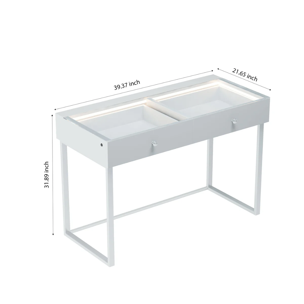 Alice Vanity Desk with 2 Storage Drawers VNT-Alice-01-WHT VANITII Mulligans of Ballaghaderreen 