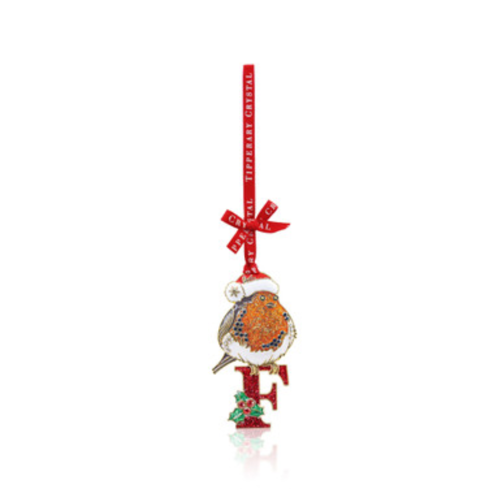 Alphabet Robin Christmas Decoration –F, 157767 Tipperary Crystal -  Mulligans of Ballaghaderreen 