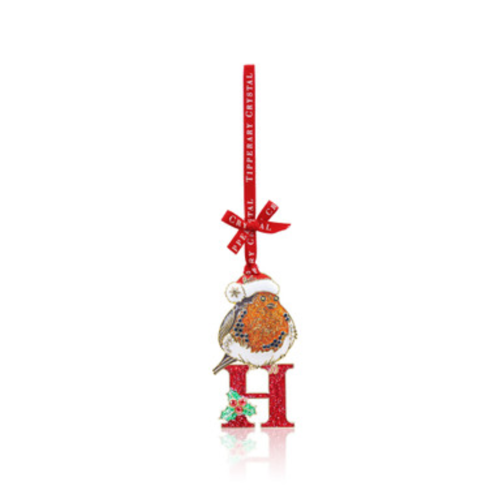 Alphabet Robin Christmas Decoration –H, 157781 Tipperary Crystal -  Mulligans of Ballaghaderreen 