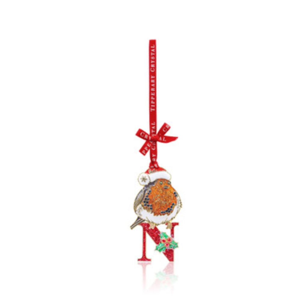 Alphabet Robin Christmas Decoration –N, 157842 Tipperary Crystal -  Mulligans of Ballaghaderreen 