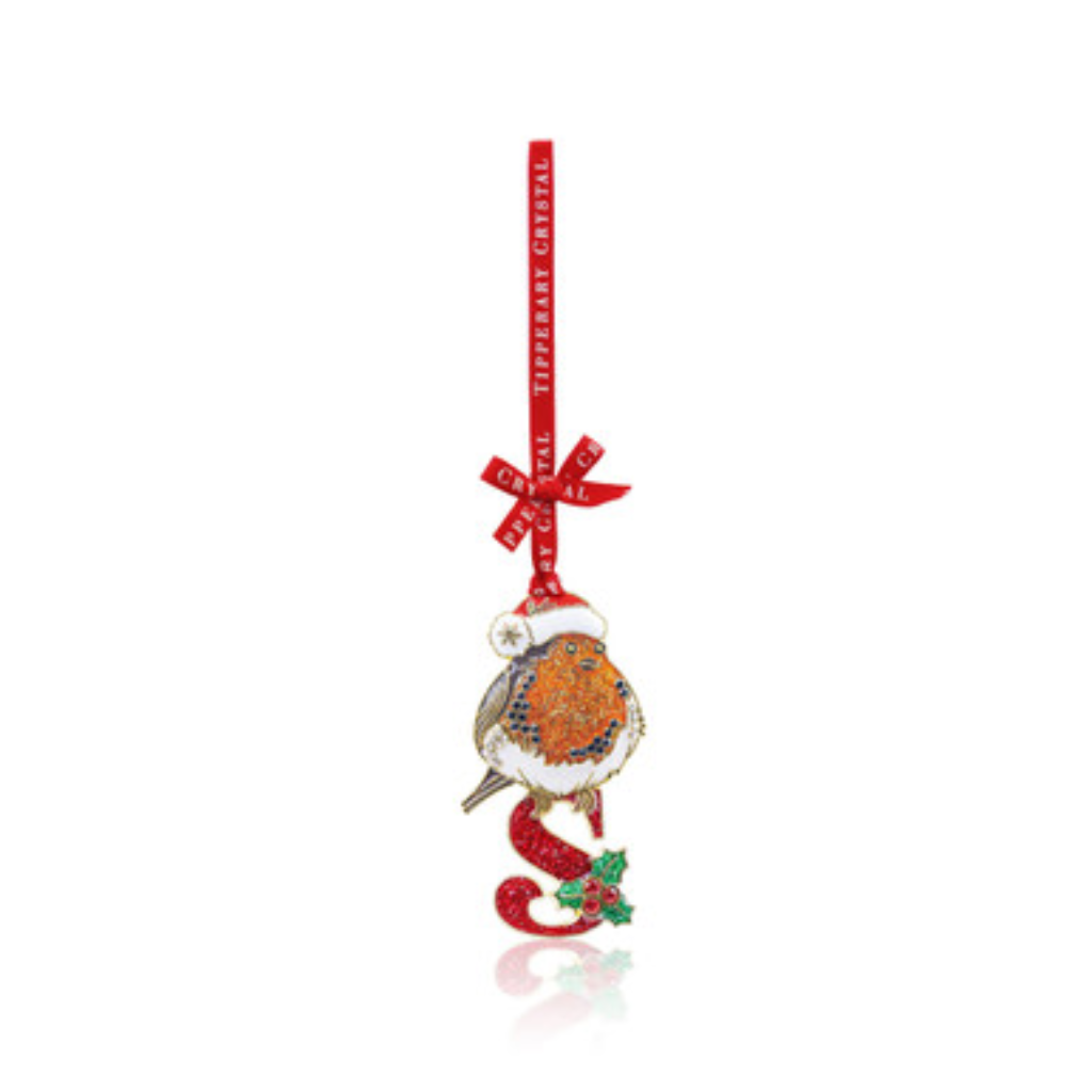 Alphabet Robin Christmas Decoration –S, 157880 Tipperary Crystal -  Mulligans of Ballaghaderreen 