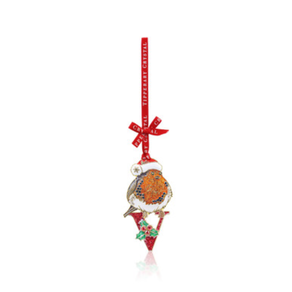 Alphabet Robin Christmas Decoration –V, 157903 Tipperary Crystal -  Mulligans of Ballaghaderreen 