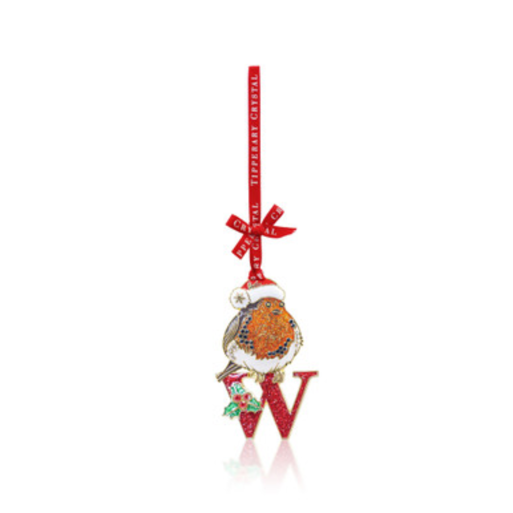 Alphabet Robin Christmas Decoration –W, 157910 Tipperary Crystal -  Mulligans of Ballaghaderreen 