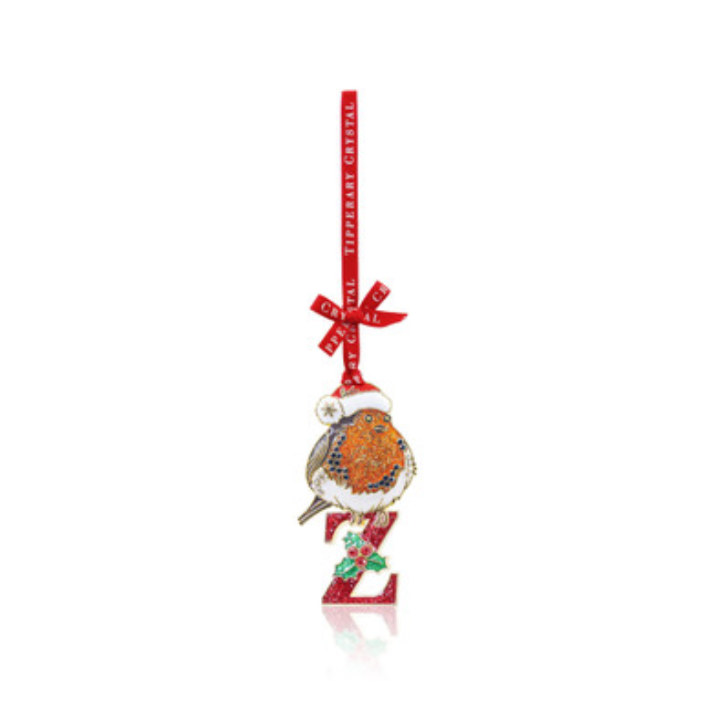 Alphabet Robin Christmas Decoration –Z, 157927 Tipperary Crystal -  Mulligans of Ballaghaderreen 