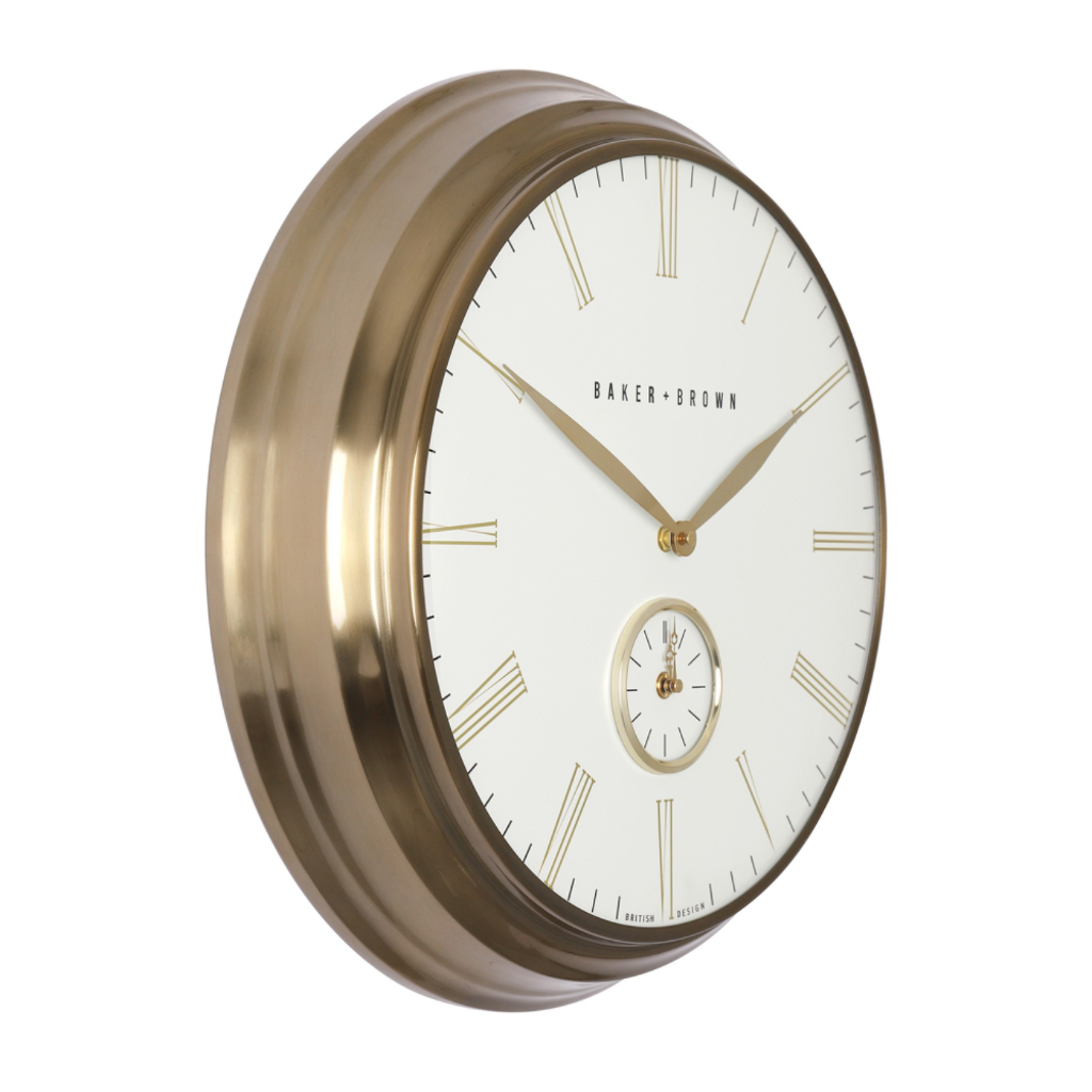 Baker and Brown Clock White and Brass 49cm TL6645 Tara Lane Mulligans of Ballaghaderreen