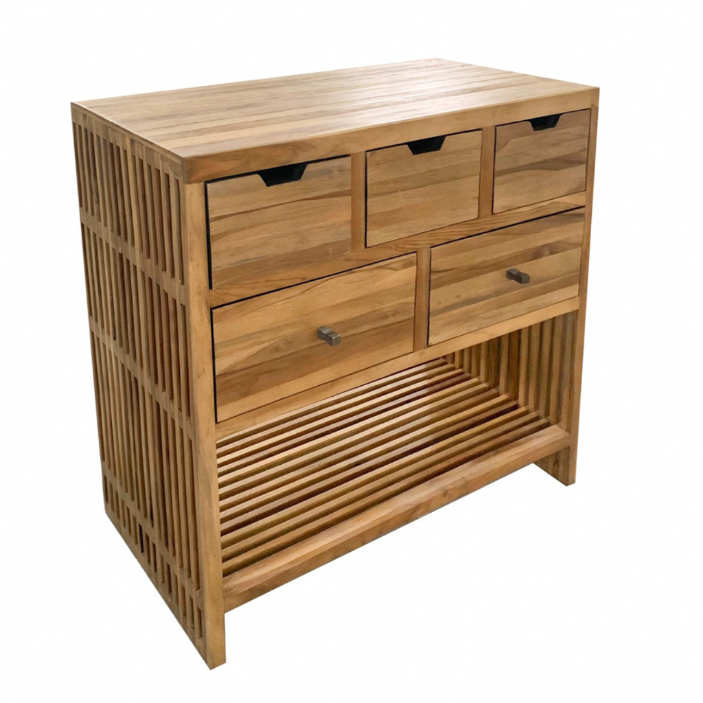 Bari 5 Drawer Console - Teak TL6445 Tara Lane Mulligans of Ballaghaderreen