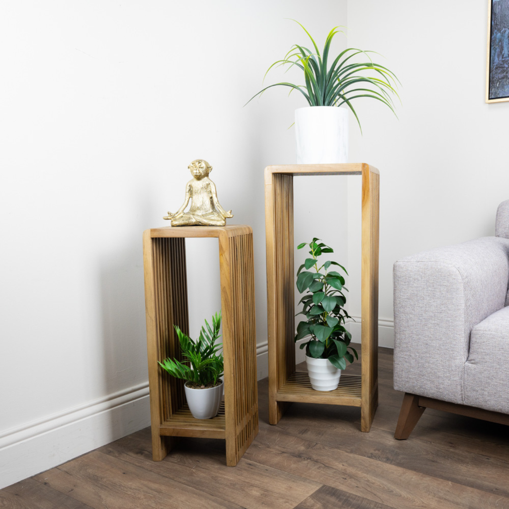 Bari Set of 2 Plantstands - Teak TL5781 Tara Lane Mulligans of Ballaghaderreen