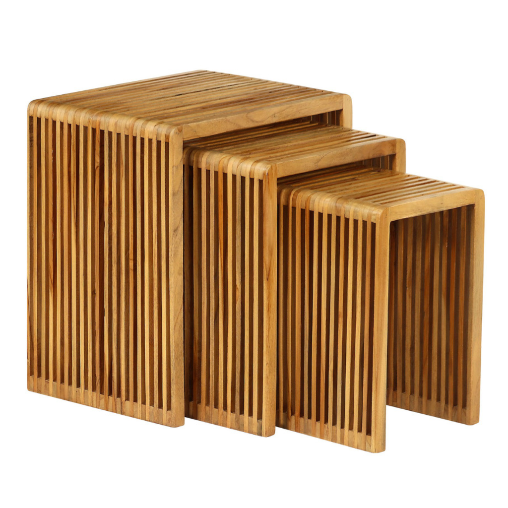 Bari Set of 3 Nesting Tables - Teak TL5779 Tara Lane Mulligans of Ballaghaderreen