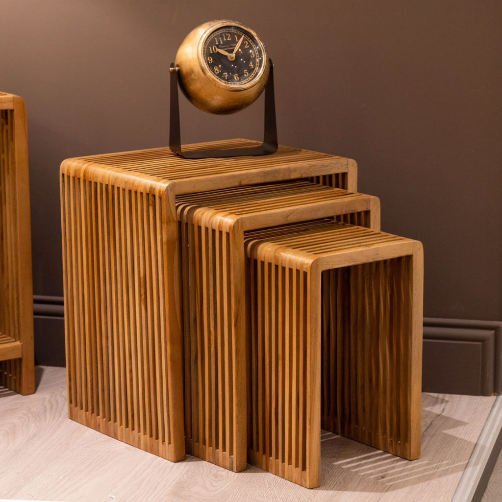 Bari Set of 3 Nesting Tables - Teak TL5779 Tara Lane Mulligans of Ballaghaderreen