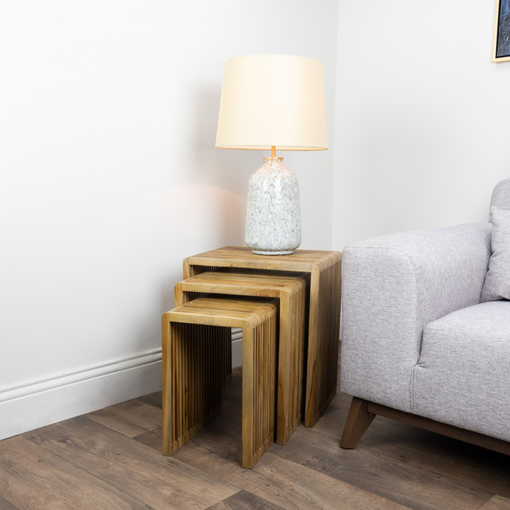 Bari Set of 3 Nesting Tables - Teak TL5779 Tara Lane Mulligans of Ballaghaderreen