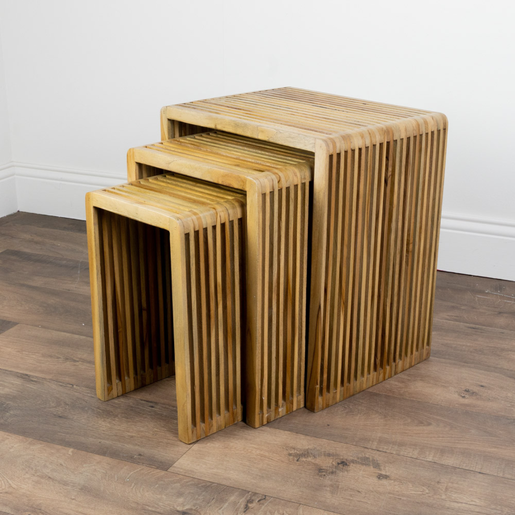 Bari Set of 3 Nesting Tables - Teak TL5779 Tara Lane Mulligans of Ballaghaderreen