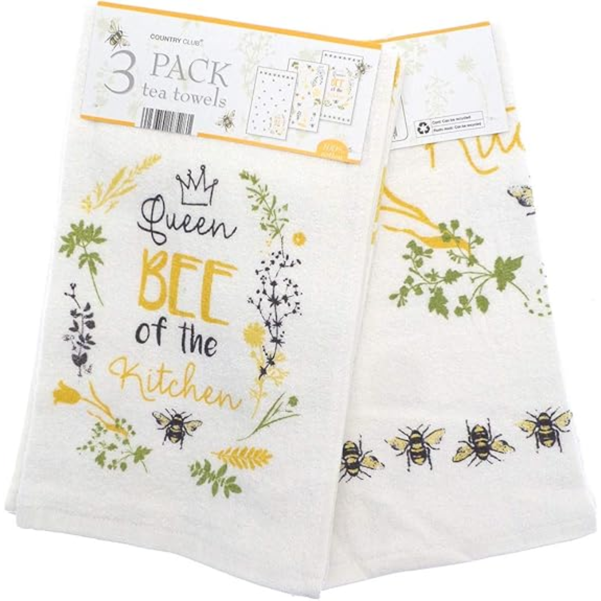 Bee Tea Towels - 3 Pack Beam Feature KTS185298 Mulligans of Ballaghaderreen
