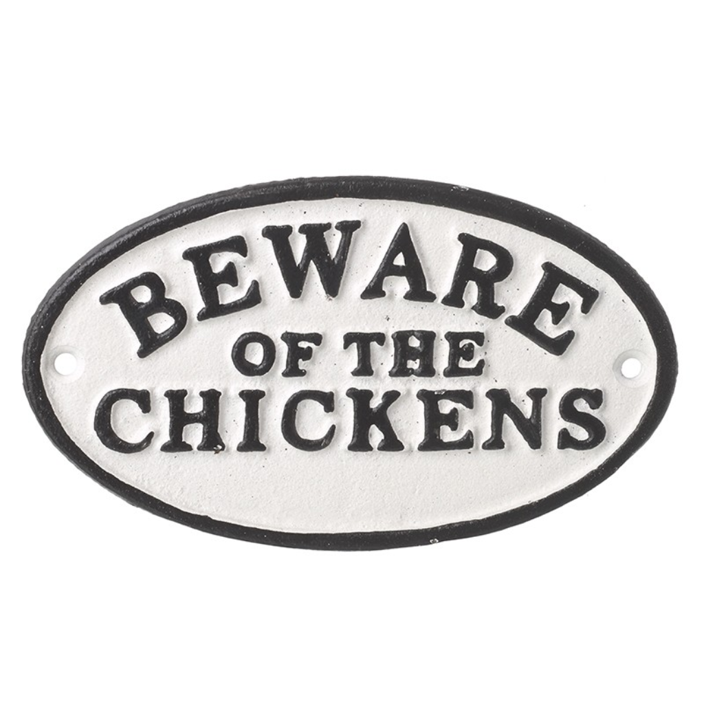 "Beware of the Chickens" Metal Sign BOTCMS Mulligans of Ballaghaderreen